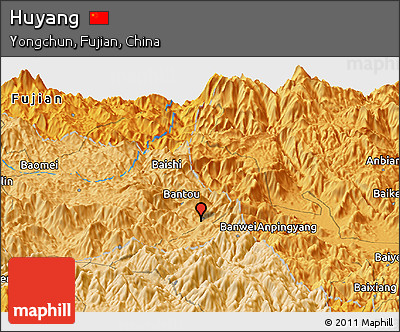 Political Panoramic Map of Huyang