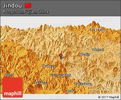 Political Panoramic Map of Jindou