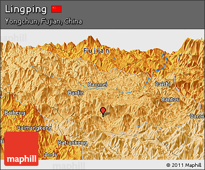 Political Panoramic Map of Lingping