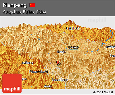 Political Panoramic Map of Nanpeng