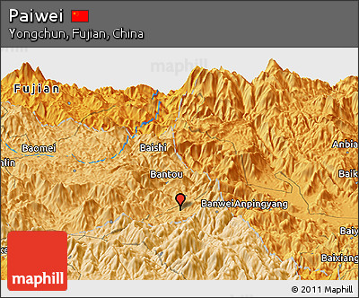 Political Panoramic Map of Paiwei