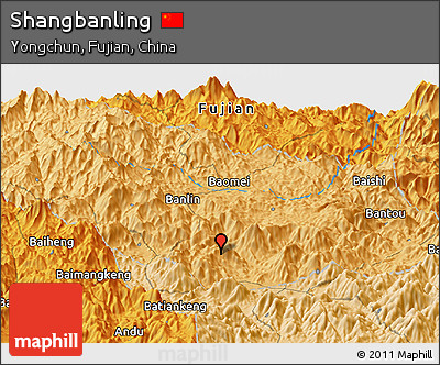 Political Panoramic Map of Shangbanling