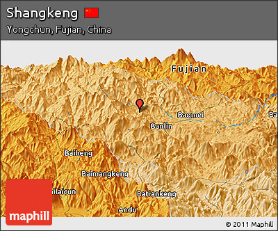 Political Panoramic Map of Shangkeng
