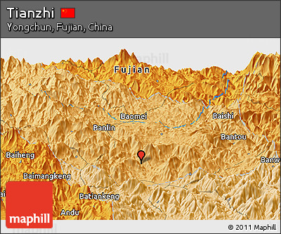 Political Panoramic Map of Tianzhi