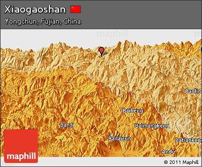 Political Panoramic Map of Xiaogaoshan