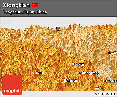 Political Panoramic Map of Xiongtian