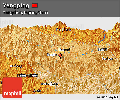 Political Panoramic Map of Yangping