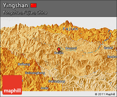 Political Panoramic Map of Yingshan