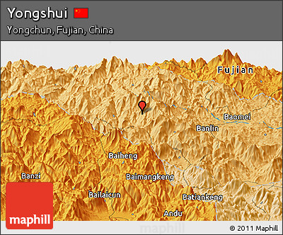 Political Panoramic Map of Yongshui