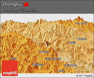 Political Panoramic Map of Zhongku