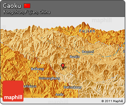 Political Panoramic Map of Caoku
