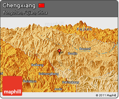 Political Panoramic Map of Chengxiang