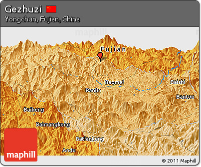 Political Panoramic Map of Gezhuzi