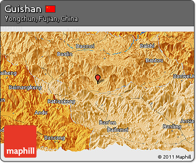 Political Panoramic Map of Guishan