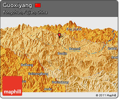 Political Panoramic Map of Guoxiyang