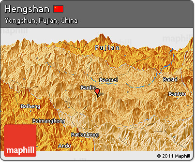 Political Panoramic Map of Hengshan