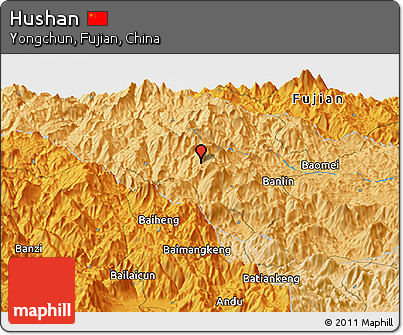 Political Panoramic Map of Hushan