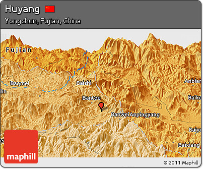 Political Panoramic Map of Huyang