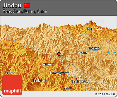 Political Panoramic Map of Jindou