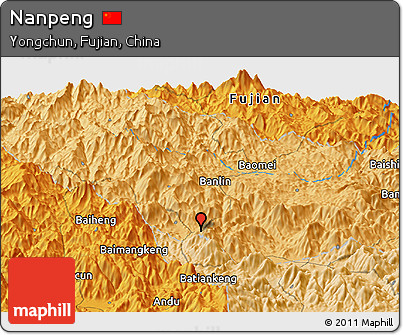 Political Panoramic Map of Nanpeng