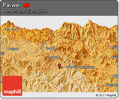 Political Panoramic Map of Paiwei