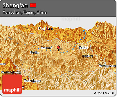 Political Panoramic Map of Shang'an