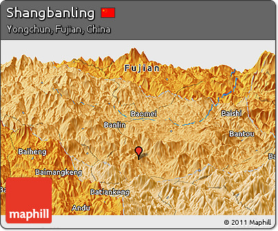 Political Panoramic Map of Shangbanling
