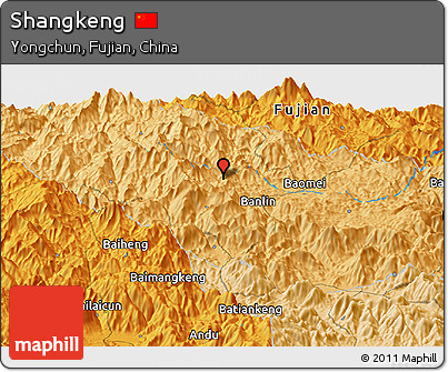Political Panoramic Map of Shangkeng