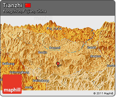 Political Panoramic Map of Tianzhi