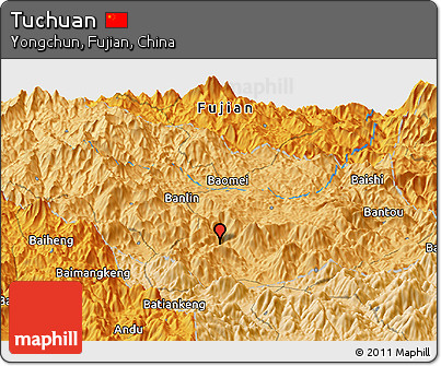 Political Panoramic Map of Tuchuan