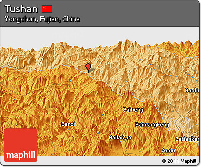 Political Panoramic Map of Tushan
