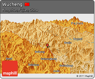 Political Panoramic Map of Wucheng