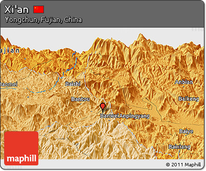 Political Panoramic Map of Xi'an