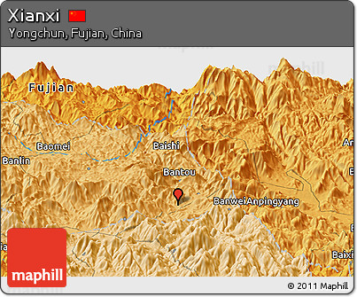 Political Panoramic Map of Xianxi
