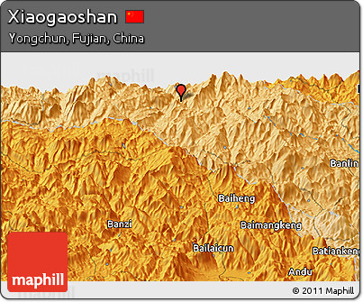 Political Panoramic Map of Xiaogaoshan