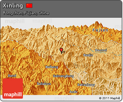 Political Panoramic Map of Xinling