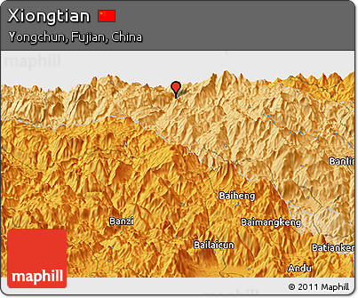 Political Panoramic Map of Xiongtian