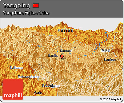 Political Panoramic Map of Yangping