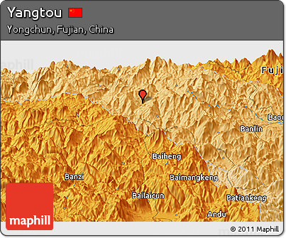 Political Panoramic Map of Yangtou