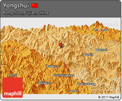 Political Panoramic Map of Yongshui