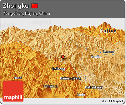 Political Panoramic Map of Zhongku