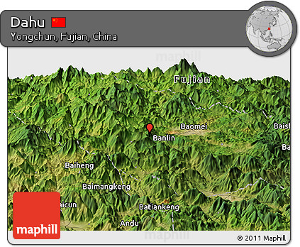 Satellite Panoramic Map of Dahu