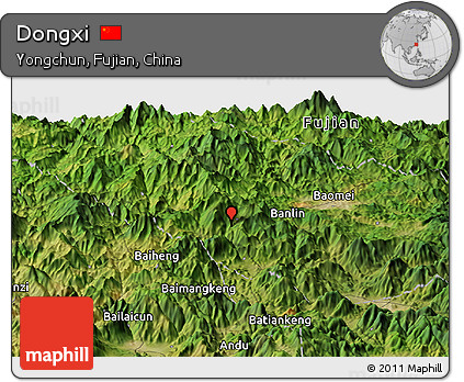 Satellite Panoramic Map of Dongxi