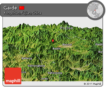Satellite Panoramic Map of Gaide