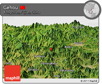 Satellite Panoramic Map of Gehou