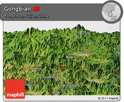 Satellite Panoramic Map of Gongbian