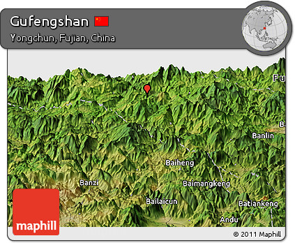 Satellite Panoramic Map of Gufengshan