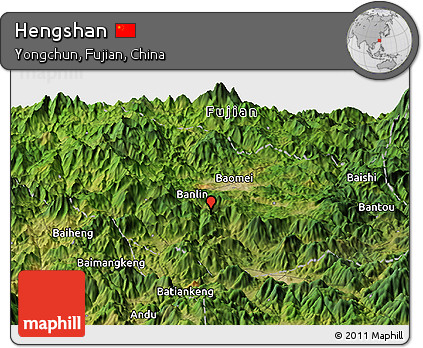 Satellite Panoramic Map of Hengshan