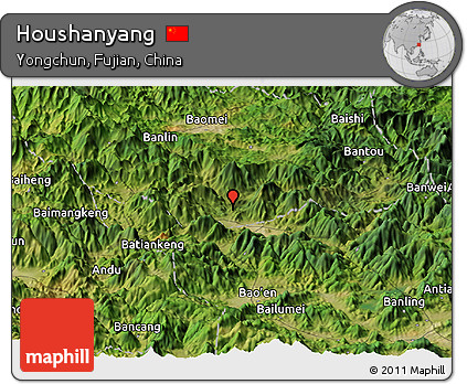 Satellite Panoramic Map of Houshanyang