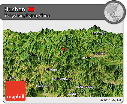 Satellite Panoramic Map of Hushan